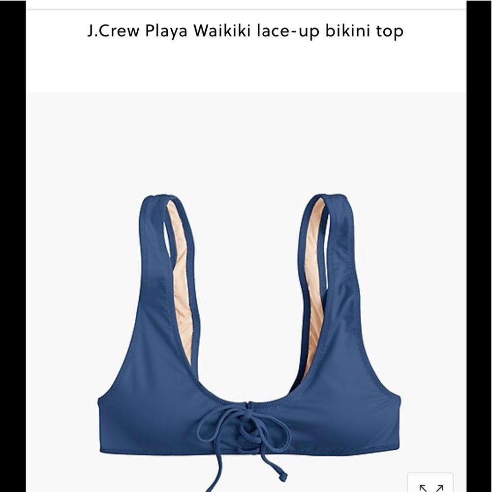 NWT J.Crew Playa Waikiki Lace Up Bikini Top